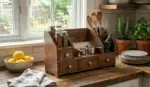 Wooden Kitchen Countertop Organizer Stand with Drawers - Image 4